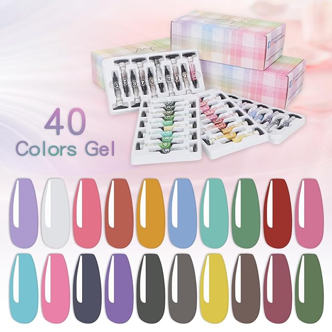 Gel palette Painting gel for nail art 40colors individual squares UV LED for Nail Art DIY