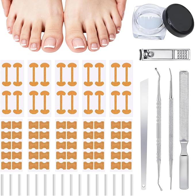 Professional Ingrown Toenail Set, Nail Care, Professional Pedicure Tools Set for Toenail Care, Stainless Steel Clippers, Lifter, File & Nail Cleaner, Painless File and Lifter Pedicure Tools