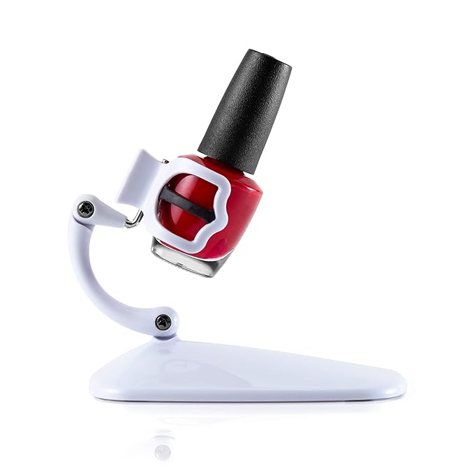 Grip&Tip Nail Polish Holder and nail art surprise the original, best nail polish bottle holder - anti-spill nail polish holder - no mess, saves time & money - perfect for DIY nail art (White)