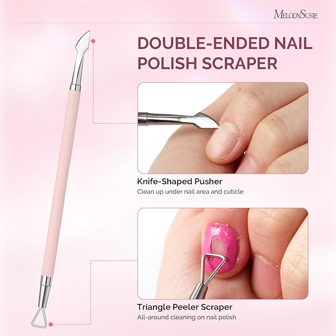 Melodysusie 4 in 1 Acrylic Nail Clippers Set, with Cuticle Trimmer and Dual-Ended Cuticle Pusher Remover, Stainless Steel Acrylic Nail Cutter Set, Pedicure Manicure Acrylic Nail Tools for Home Salon