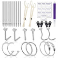 Yugui Nose Piercing Kit 20G Nose Piercing Rings, Nails and 18G Piercing Needles Disposable Piercing Clamps Gloves Clean Pads Home DIY Self Body Piercing Tools Kit Supplies