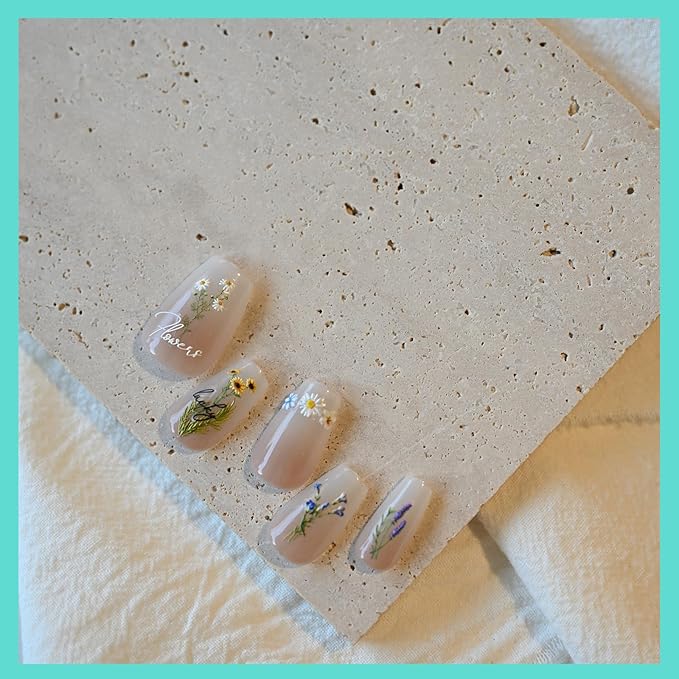 Flower Nail Art Stickers 3D Embossed Nail Decals for Nail Art Design Self-Adhesive Spring Summer Nail Accessories for Women Nail Art Supplies 3 Sheets