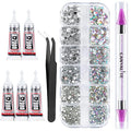 Canvalite 3348PCS Rhinestones Crystal AB Rhinestones for Nail with 5Pcs 3ml B7000 Jewelry Glue and Pick Up Tweezers and Nail Rhinestone Picker, Nail Art Tools,Stocking Stuffers Gifts for Women