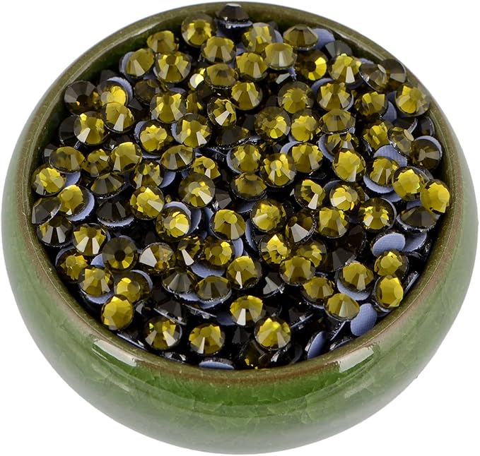NCB 1440pcs Hotfix Rhinestones Bulk, Clear Rhinestones for Crafts Clothes, Hotfix Crystals DIY Decoration (Olivine, SS20 4.8mm)