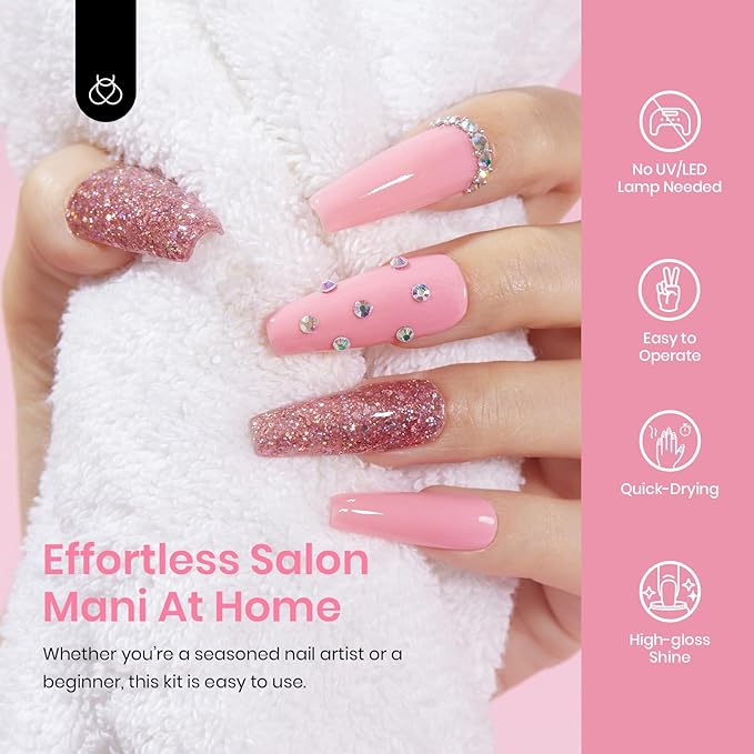 Beetles 36Pcs Dip Powder Nail Kit Starter, 20 Colors Nude Pink Yellow Gray Glitter Burgundy Dipping Powder Set with Base Top Coat Activator Brush Saver for Nail Art Manicure Gift for Women