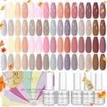 SAVILAND Nail Polish Gel Set: 30 Colors Soak-off Gel Polish Set with Base & Glossy Matte Top Gel French Winter Manicure Nail Art Starter Set for Salon Home & Nice Gifts