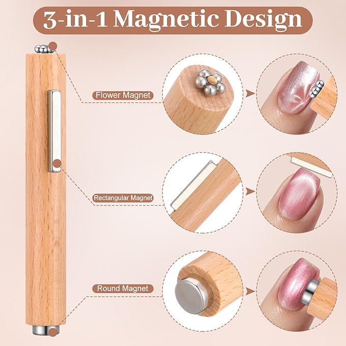 8 Pcs Cat Eye Magnet Set, Multi-Function Cat Eye Nail Magnet Tool Scissor-shaped Nail Magnet Tool for French Tip Home Salon Studio DIY