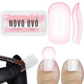 NOVO OVO 300 Pcs Toe Nail Dual Forms for Poly Gel Toenail Extension, PINK, Reusable Molds for Polygel Buider Hard Gel Acrylic French Tip Toenails, for Nail Art Salon Pedicure & DIY at Home 15 sizes