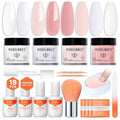 Modelones Dip Powder Nail Kit, 4 Colors Clear Nude White Pink Dipping Starter Set with Liquid and Complete Accessories for French Nails Art Salon DIY at Home Manicure