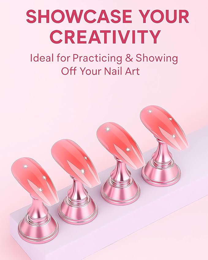 Nail Stand Set for Nail Art Practice & Display - Complete Acrylic Nail Holder Kit with Bonus Tweezers & Double-Sided Tape, False Nail & Press On Nail Practice Stand for Home DIY, Salon Use