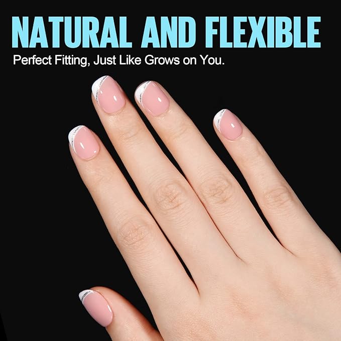 TOMICCA Extra Short Oval Nail Tips - 450Pcs Acrylic Nail Tips, 15 Sizes Fake Gel Tips, Double-sided Matte Full Cover Gel Tips for Nail Extensions