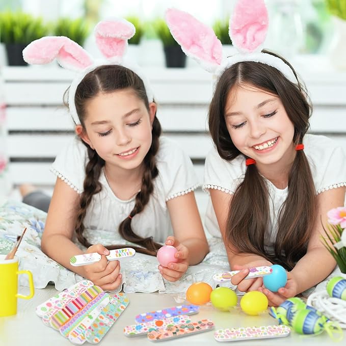50 Pcs Easter Nail File Gifts for Women Easter Basket Stuffers Mini Emery Board Nail Files Goodie Bag Stuffers for Employee Teacher Staff Coworker Women
