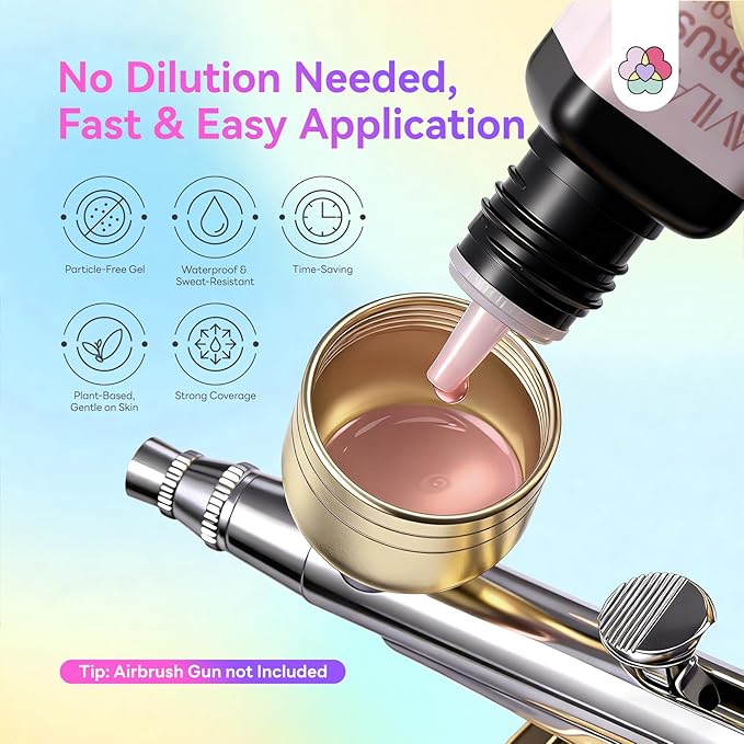 SAVILAND Airbrush Gel Nail Polish Hema-Free: Dilution-Free 12PCS Non-Acetone Airbrush Paint for Nails 15ML Highly Saturated Macaron Colors Ombre Nail Polish Color Spray Airbrush for Nails Art Design