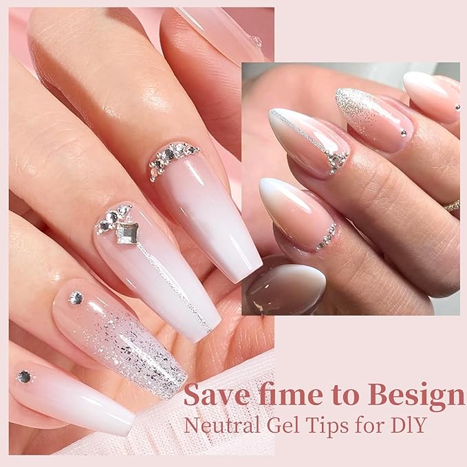 300pcs Press On Nails, 5 Colors, 2 Shapes, 15 Sizes, Full Cover Long Square Almond Nail Tips, Stick On Nails For Women Girls, DIY Nail Art