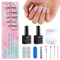 Misssix French Tip Press On Nails, 150Pcs French Gel Nail Tips Short Square, Pink White Soft Gel Fake Nails, X-BASIC Tips Starter Kit for Nail Art DIY 15 Sizes