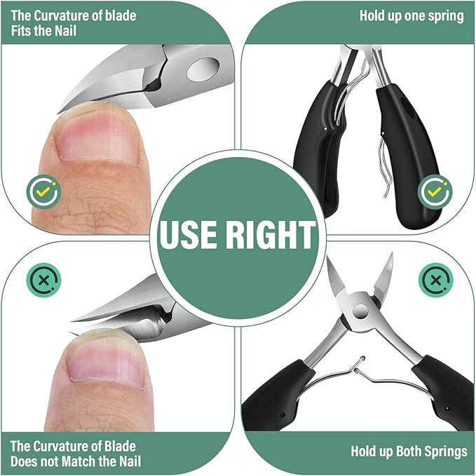 Upgrade Large Toenail Clippers for Thick Nails for Seniors Non-Slip Long Handle, Slanted Eagle Beak Angled Nail Clippers, Wide-Mouth Splash-Proof Curved Precision Ingrown Nail Cutter for Men Women