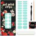 Nail Polish Strips (No UV Lamp Needed) - 22 Pcs Salon Quality Gel Nail Stickers - Long Lasting Wraps (Mint Smoothie Green)