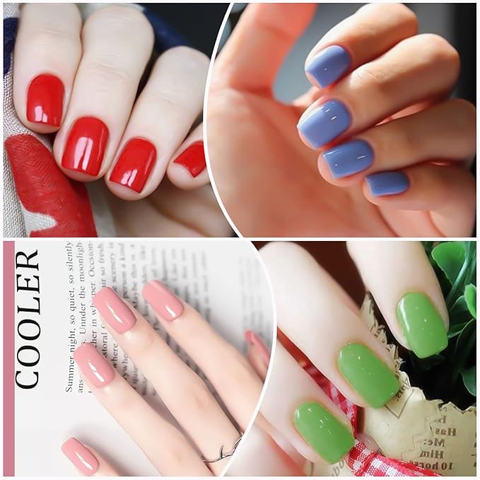 WOKOTO 12 Sheets 168 Pcs Vivid Solid Nail Stickers Full Nail Wraps, Bright Color Nail Polish Strips for Women Girls with Nail File, Self-Adhesive Gel Nail Stickers Stick On Nails Art Decals for Nails
