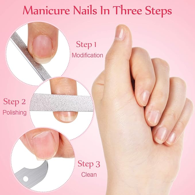 Mudder 8 Packs Diamond Nail File Stainless Steel Double Sided Metal Buffer Fingernail Toenail Manicure Women Men Pedicure Tool for Salon Home, 8 Inch