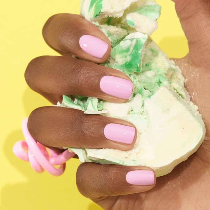 Manucurist Green Flash LED Candy Neon Pink Gel Nail Polish - Vegan, 12-Free, Plant-Based - Strengthens and Protects the Nail - Gel Polish - Made in France - 0.5 fl oz