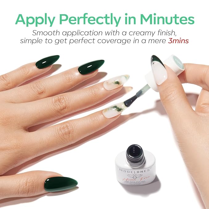 modelones Jelly Green Gel Nail Polish Set, Hema Free Sheer White Lime Olive Emerald Shade Mint Sage Green Gel Nail Kit 6 Transparent Colors Soak Off UV 2026 Spring St Patricks Nail Art DIY