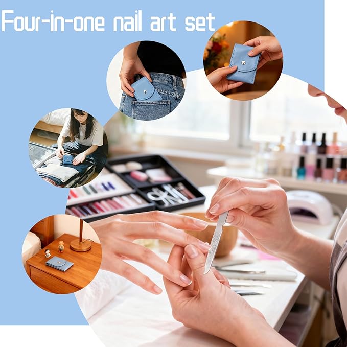 20-Piece Complete Nail Care Kit, Professional Manicure Set with Stainless Steel Tools for Home Use, Travel & Gifts | Portable Nail Clipper Kit in Blue Case(Blue)