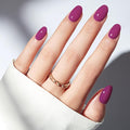 modelones Plum Short Press on Nails, Oval Fake Nails Kit Press Ons with Nail Glue, Adhesive Tabs, Nail File, Prep Pad, Manicure Stick, 32Pcs 16 Sizes, Spring Women Girl Gift