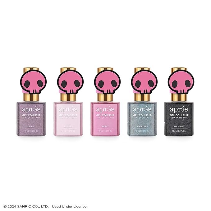 APRÉS x Kuromi™ Flash Glitter Gel Color Nail Polish, Set of 5 10ml