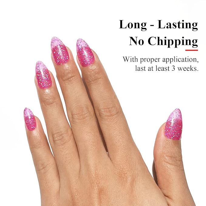 Imtiti Glitter Gel Nail Polish - 1 Pcs, 0.5 Fl Oz Hot Pink Glitter Gel Polish, Soak Off LED & UV Ready, DIY Nail Art Kit for Women & Girls