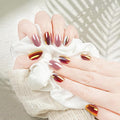 Short Oval Press On Nails Red - Cat Eye Iridescent Nails With Glue Reflective Look, Designed For Women And Teens, For Weddings, Proms, Birthdays, And Date Nights, 24 Nails In 12 Sizes