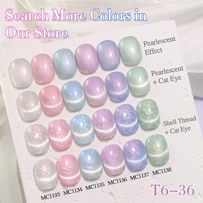 Double Rhythm 15ML Ice Glass Cat Eye Gel Polish with Magnet Holographic Glitter Shimmer Translucent Sheer Color Salon Soak Off Magnetic Nail at Home (Blue Purple-MC1137)