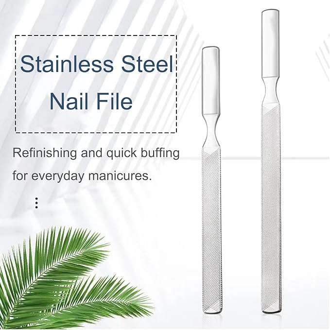 Diamond Dust Nail File - Stainless Steel Nail Dresser Nail Buffering Files - 9 Inch (7inch- 180-4)