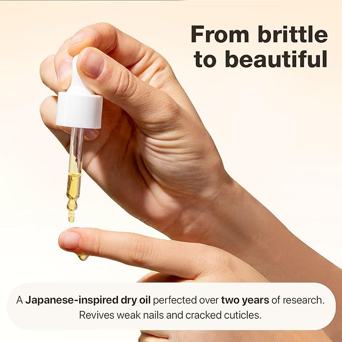 Onsen Secret Nail & Cuticle Repair Oil (2x35ml) - Dry Oil Formula - Japanese Tsubaki, Tea Tree & Jojoba - Strengthens Nails, Repairs Cuticles, Hydrates Skin & Hair - Natural & Vegan