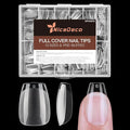 Nicedeco Coffin Nails Tips 216pcs Soft Gel Nail Tips Full Cover False Nails Pre-shaped Clear Acrylic Press on Nails 12 Sizes - 010