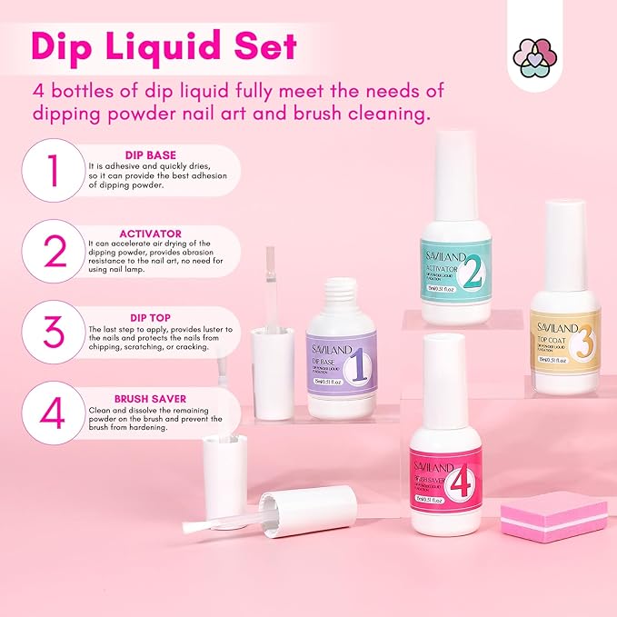 SAVILAND Dip Powder Nail Kit with Drill: Starter Kit 103 Pcs Keratin Dip Nails Powder Kit 30 Colors with Dipping Powder Liquid Set with Base Top Coat Activator for Beginners All Seasons Home DIY Salon