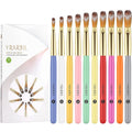 Acrylic Nail Brush Set, 10PCS Professional Nail Art Brushes for Acrylic Powder Applications, 3D Carving, Nail Art Extension for DIY Home Salon Tools
