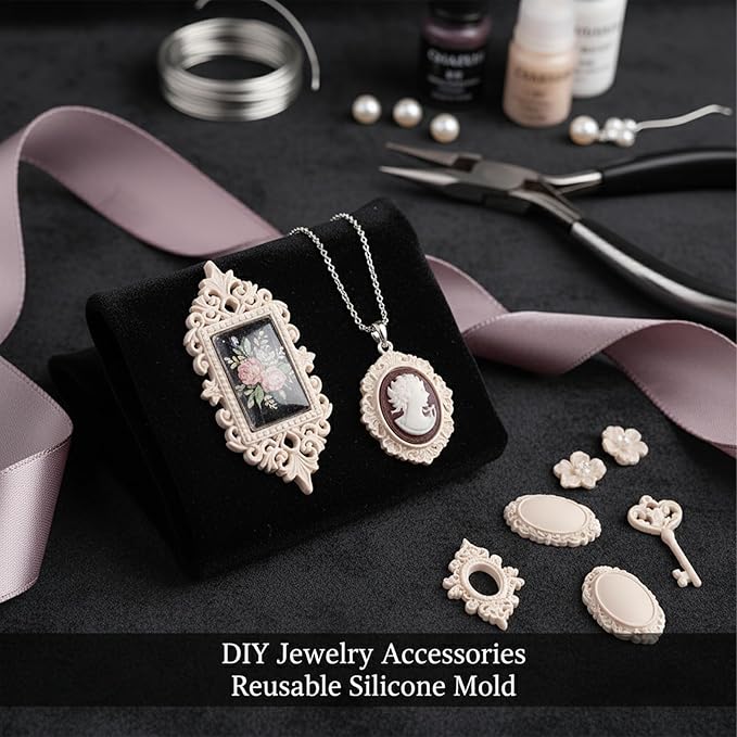 Exquisite Nail Art Embossing Molds Gem Frame Shapes 3D Nail DIY Tools