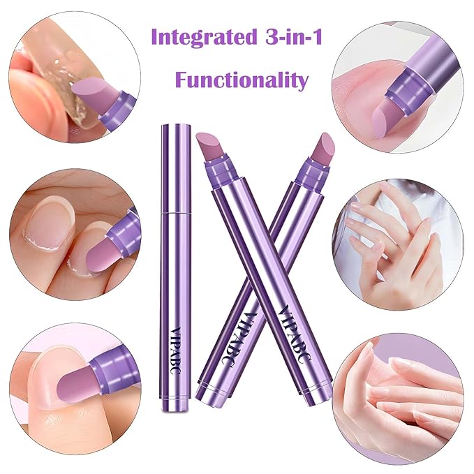 3 in 1 Cuticle Oil Pen for Nail Care with Scented - 3 Pack Cuticle Remover & Nail Treatment for Hangnails, Dry,Damaged Nails, Ideal for Home Salon Travel