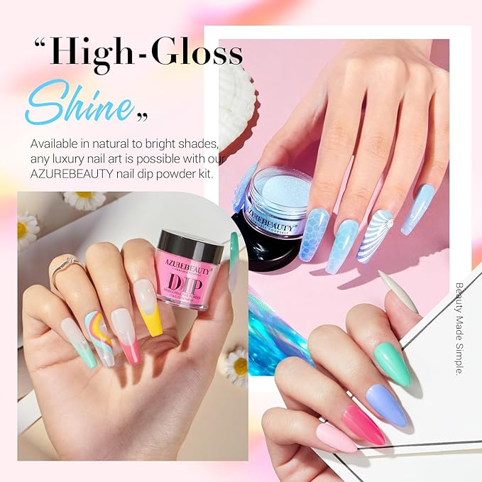 AZUREBEAUTY Dip Powder Nail Kit with Electric Nail Drill 24 Colors Spring Summer Macarons Purple Pink Nail Starter Kit with Dip Liquids Base Top Coat Activator Portable French Art Essential Easter Set