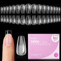Beetles Tipex Lite Apex Nail Tips,Coffin Short, 512pcs 16 Sizes,Pre-Building Pre-Etched Acrylic Nail Tips for Flat Nails & Natural C-Curves Nail Beds