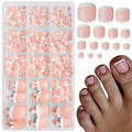 300pc French Tips Press on Toenails Women Fake Toes Nail Tips, Nude Glue on Toe Nails Press ons Fake Toenail Soft Gel False Toe Nail Feet Artificial Toe Fake Nail Tip for Acrylic Toenail Extension
