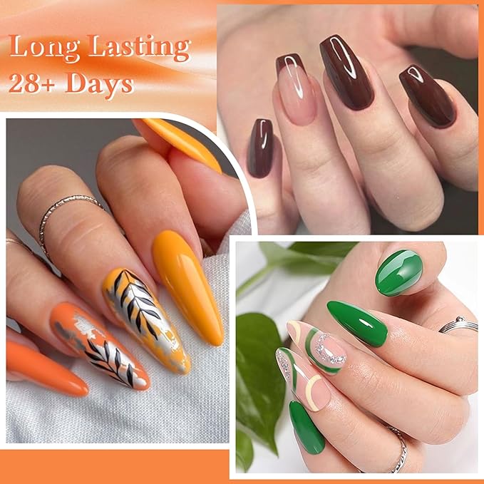 MEET ACROSS 27PCS Gel Nail Polish Set,27 Colors Gel Nail Kit Art Design Soak Off UV LED,Nail Art Design Gifts for Women