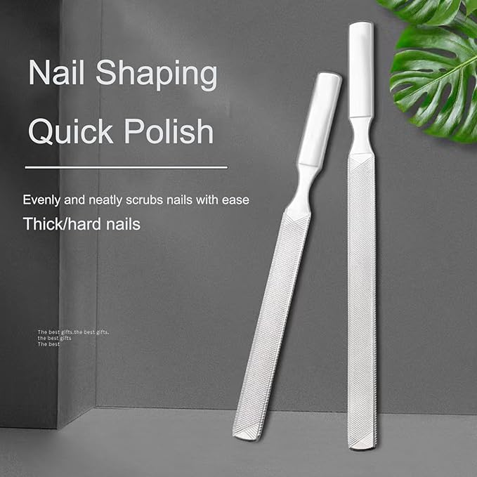 Diamond Dust Nail File - Stainless Steel Nail Dresser Nail Buffering Files - 9 Inch (5inch- 130-4)