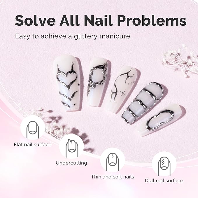 MelodySusie Milky White Builder Nail Gel for Nails Thickening, Soak Off UV Extension Gel, Rhinestone Nail Glue in a Bottle for Nail Art Design Gift for Women Salon DIY Manicure at Home-086