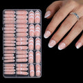 Anyos French Tip Press On Nails-300Pcs Short Oval French Gel Nail Tips,No File Need Tips Pre-Designed,Fake Nails for Nail Art DIY 15Sizes(Deep Nude)