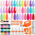 Modelones Dip Powder Nail Kit Starter, 20 Colors Summer Pink Green Purple Red Clear Dipping Powder Liquid Set Base&Top Activator for French Nail Art Salon DIY Manicure Kit