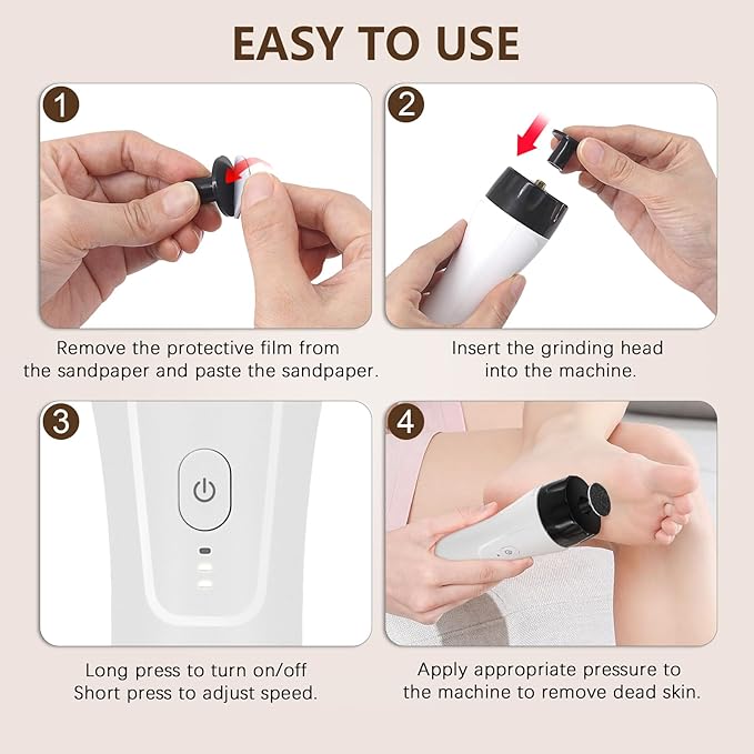 Rechargeable Callus Remover for Feet High Speed, Powerful Electric Foot Sander Heel Grinder Pedicure Tools for Feet Women Men Dead Dry Hard Skin Calluses