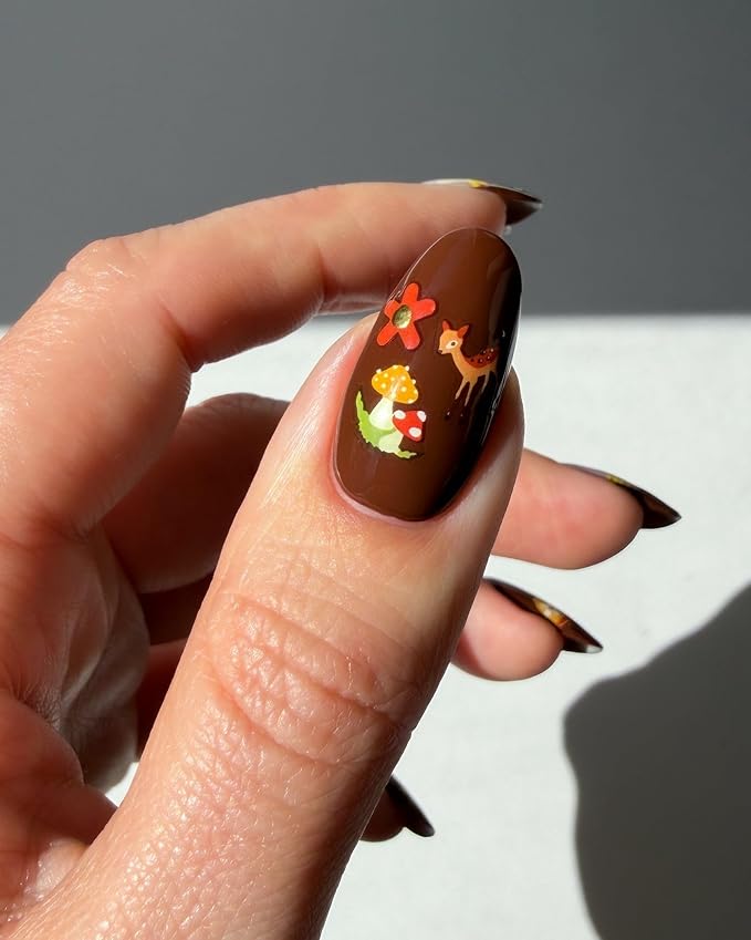 Deco Beauty Cinnamon Stick -Super Thin & Easy-to-Apply Nail Art with The Cutest Designs-Durable & Long-Lasting Nail Art Stickers and Decals for Women, for DIY at-Home Manicures & Salon-Quality Nails