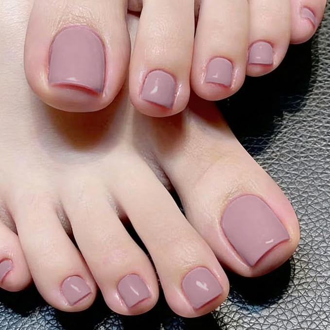 26 Pcs Semi Cured Gel Toe Nail Strips Light Pink Gel Nail Stickers Full Cover Nails Wraps Self Adhesive Toe Nails Polish Strips Stickers for Women UV/LED Light Required