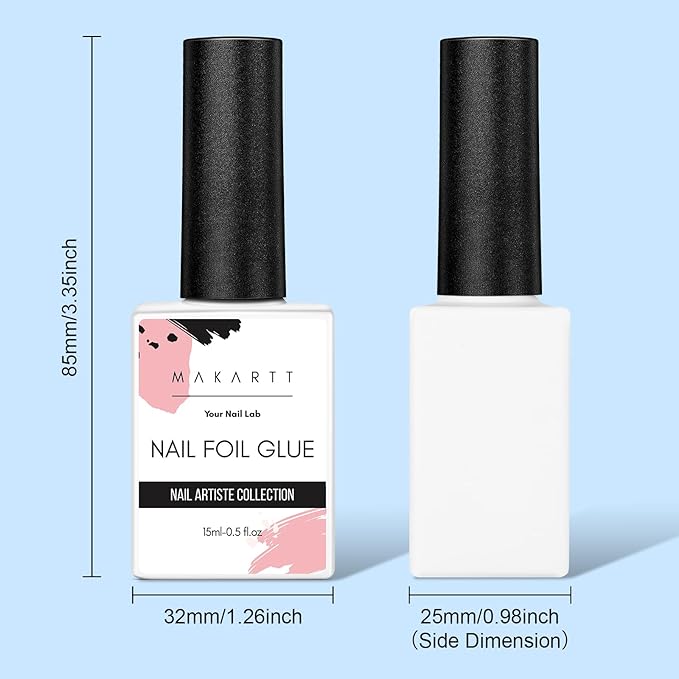 Makartt Nail Foil Glue Gel for Nail, Foil Gel Transfer for Nails Art Stickers Strong Adhesion Foil Transfer Gel Soak Off Salon DIY UV LED Lamp Required 15ML(0.5 fl.oz)